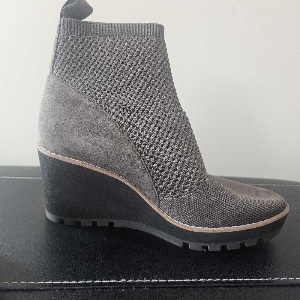 Eileen Fisher Gray Wedge Ankle Booties